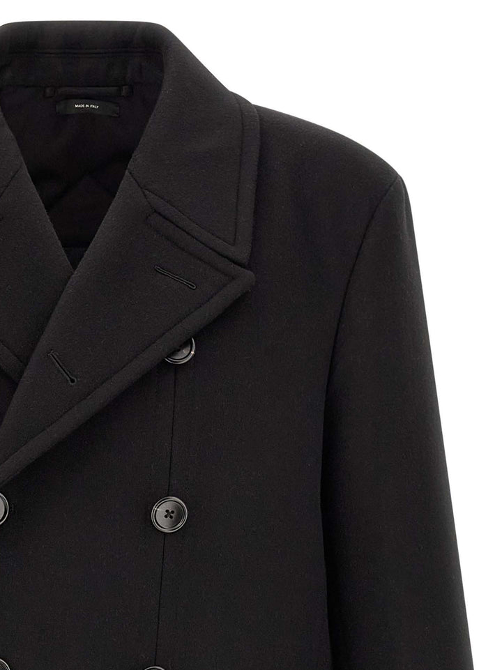 Tom Ford Luxury Melton Db Officer Coats and Trench Coats - Black | 8720143460de18cd2b67ca250e0bbb054584b5ec