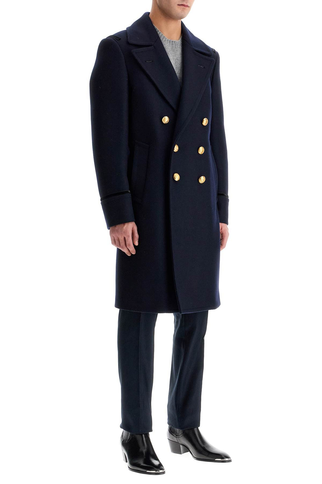 Double Breasted Wool Felt Coat