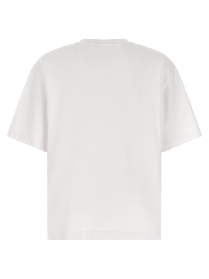 Maison Kitsune Logo Embroidery T-shirt - White | 25188610f7f2da228064de00e28450929cb43d38