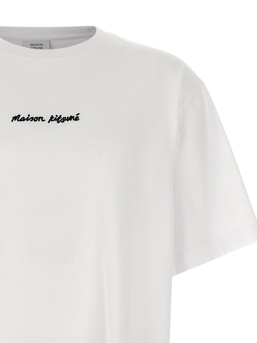 Maison Kitsune Logo Embroidery T-shirt - White | 442c59f1c325c01c3c8f252a559667cb30239087