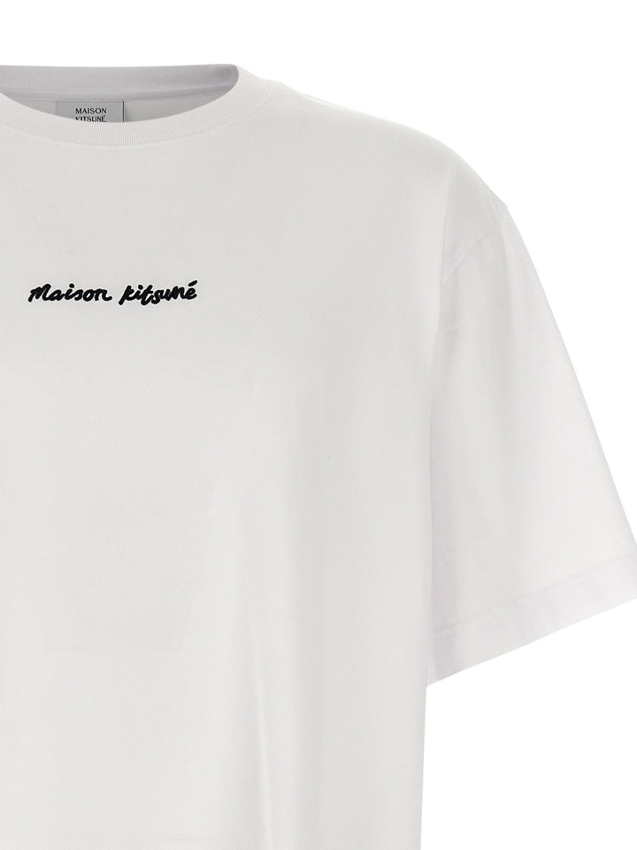 Maison Kitsune Logo Embroidery T-shirt - White | 442c59f1c325c01c3c8f252a559667cb30239087