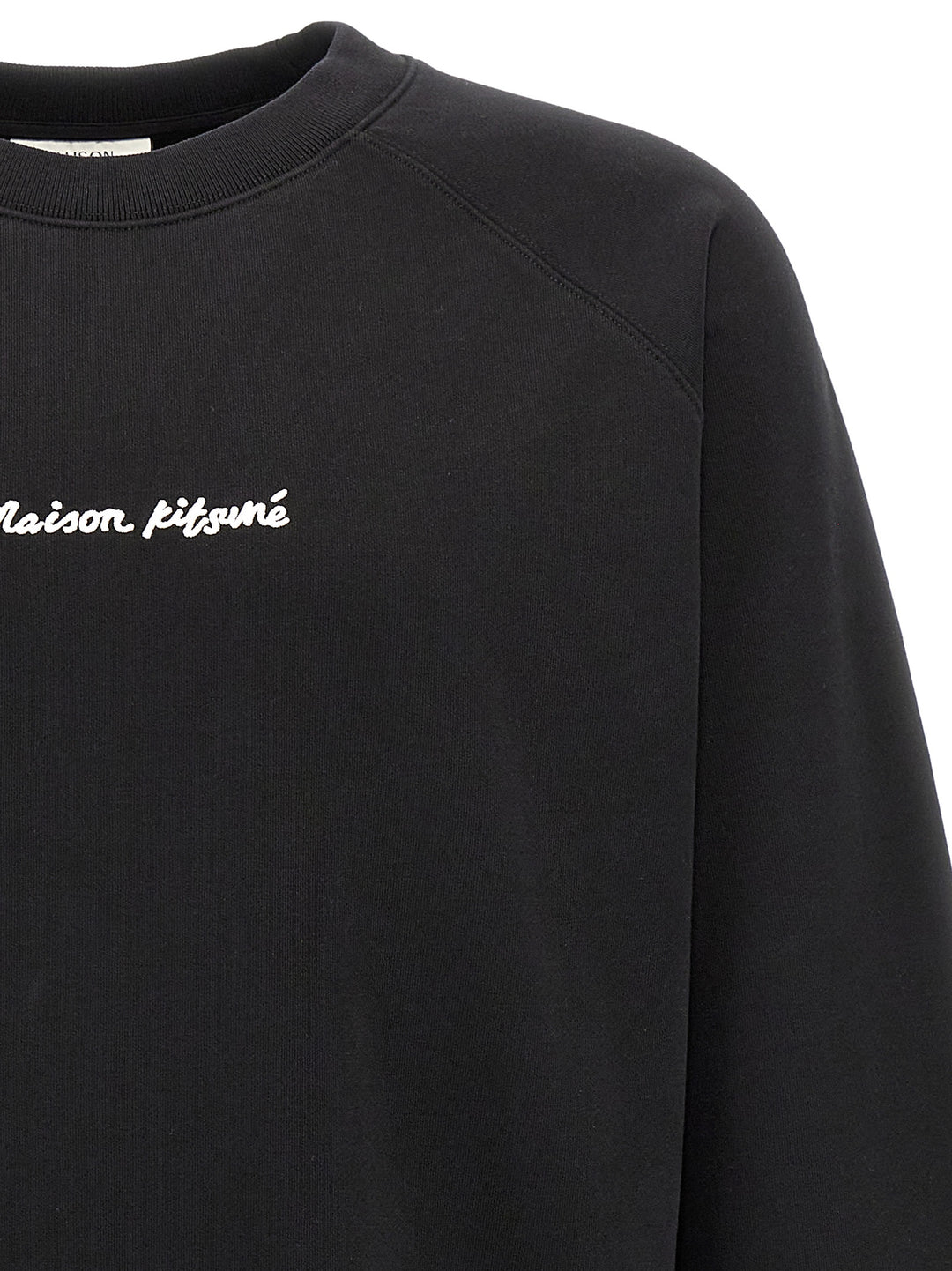 Maison Kitsune Logo Embroidery Sweatshirt - Black | f54d2282b76f0a9c35978d9d30a0181f50c44a5e