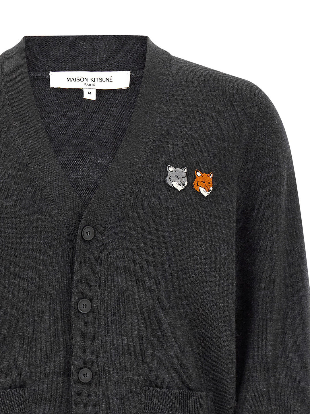 Maison Kitsune Double Fox Sweaters and Cardigans - Gray | f1331b59d6e2a458e1e8148ad86a1dbbc7a22e51