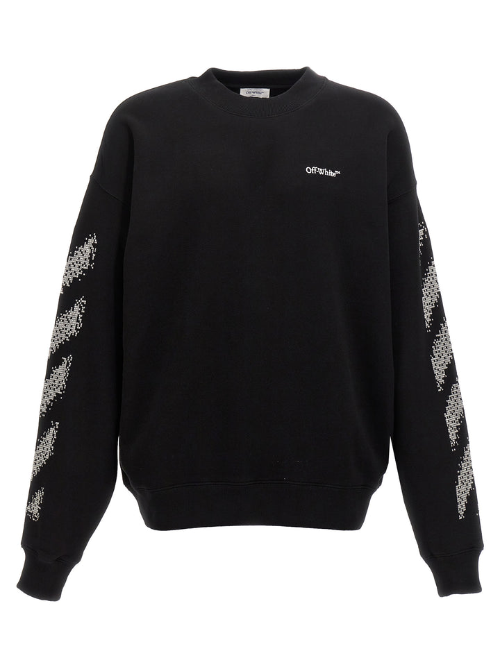 Pixel Diag Skate Sweatshirt White/Black