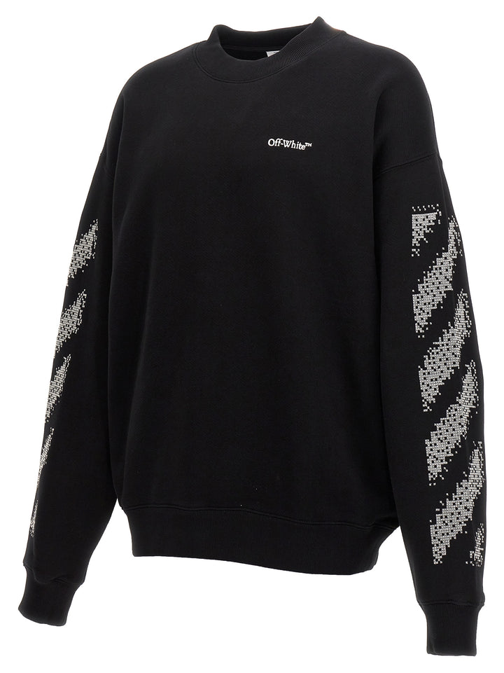 Pixel Diag Skate Sweatshirt White/Black