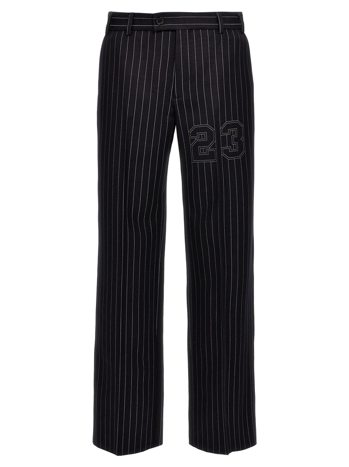 Off-White 23 Pinstripes Pants - Blue | ddce6a7cb6f6ff8796c4ee943a477a071f6609a3
