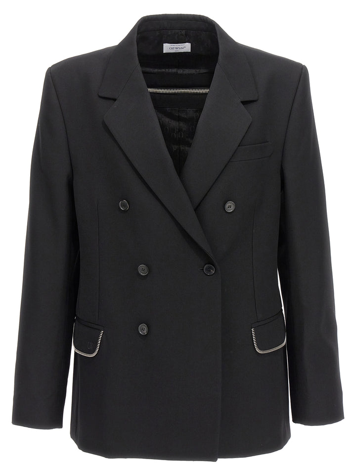 Off-White Ow Emb Blazer - Black | f545b6c9a985cdb01fa8386a7c142ad959e281c4