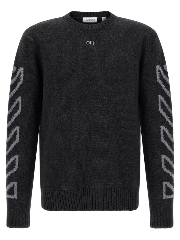 Diag Arrow Fuzzy Sweaters And Cardigans Gray