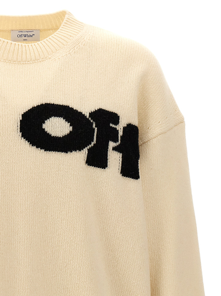 Shared Logo Sweater, Cardigans White/Black