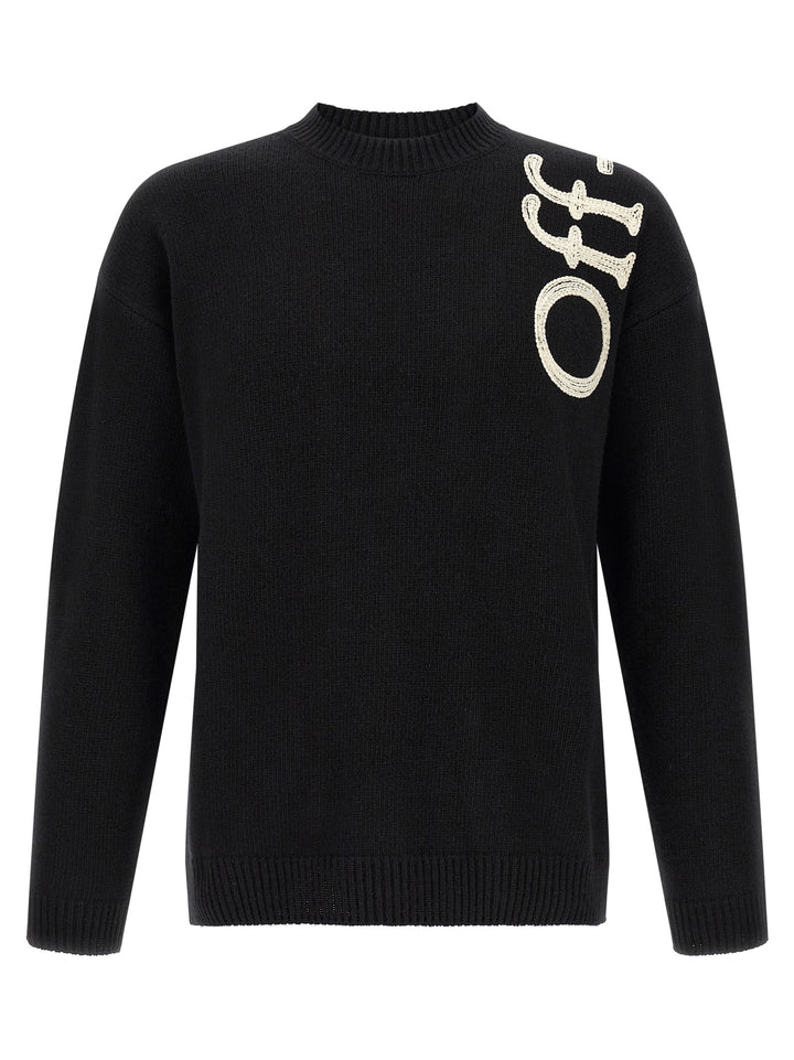 Off-White Vertical Bookish Sweaters and Cardigans - White/Black | 01ca8891ef7ae5649ef8174b4181be98ddcb11e5