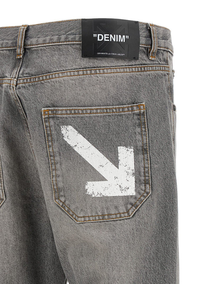 Off-White Half Arrow Diag Slim Jeans - Gray | f24ad5303c6586fbedcc8a1e28fb5ace2f1ad7e0