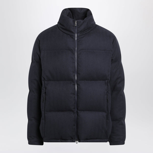 Navy Blue Tribeca Cotton And Cashmere Down Jacket
