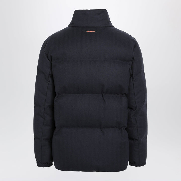 Sease Navy Blue Tribeca Cotton And Cashmere Down Jacket
