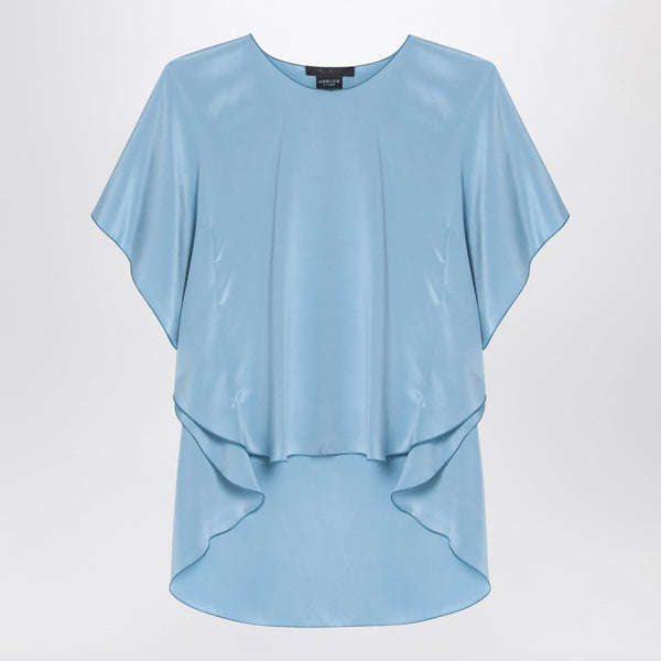 Light Blue Flowy Silk Blouse