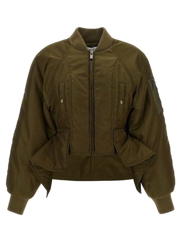 Iconica Nylon Bomber Jacket Puffer Jackets Green