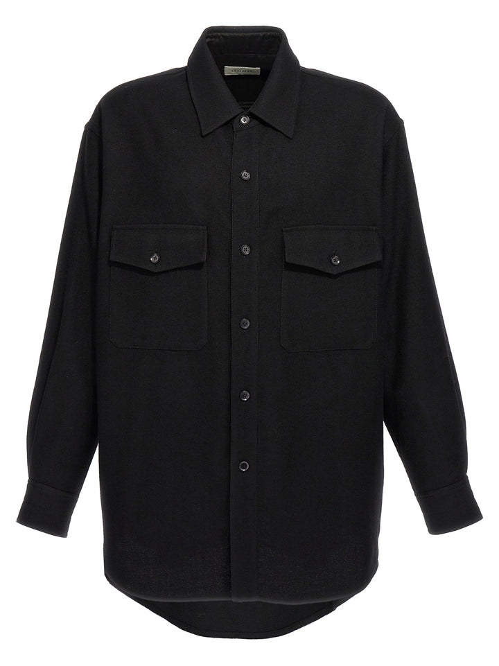 Two Pockets Overshirt Shirt, Blouse Black