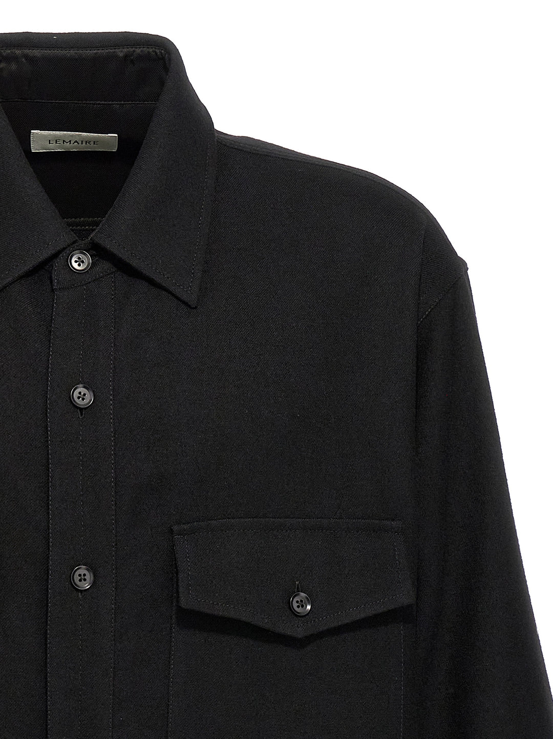 Two Pockets Overshirt Shirt, Blouse Black