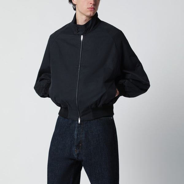 Over Bomber Jacket Ink Blue Cotton-Blend