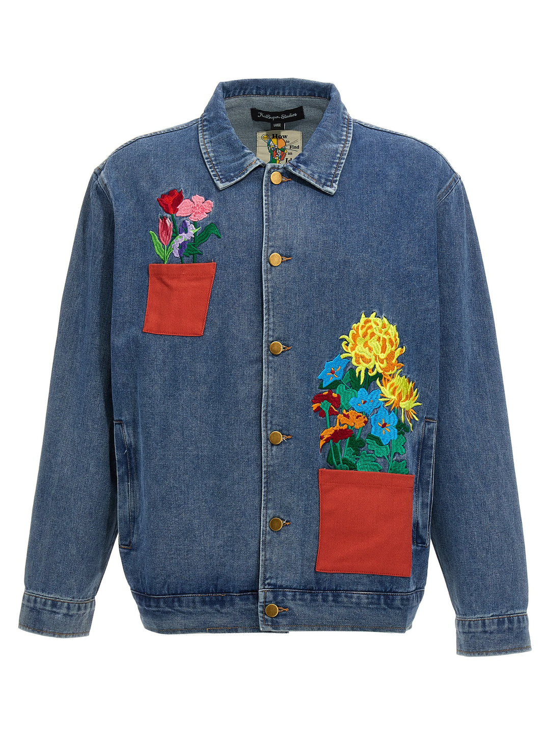 Flower Pots Casual Jackets, Parka Blue