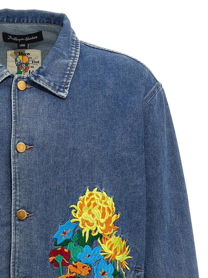 Flower Pots Casual Jackets, Parka Blue