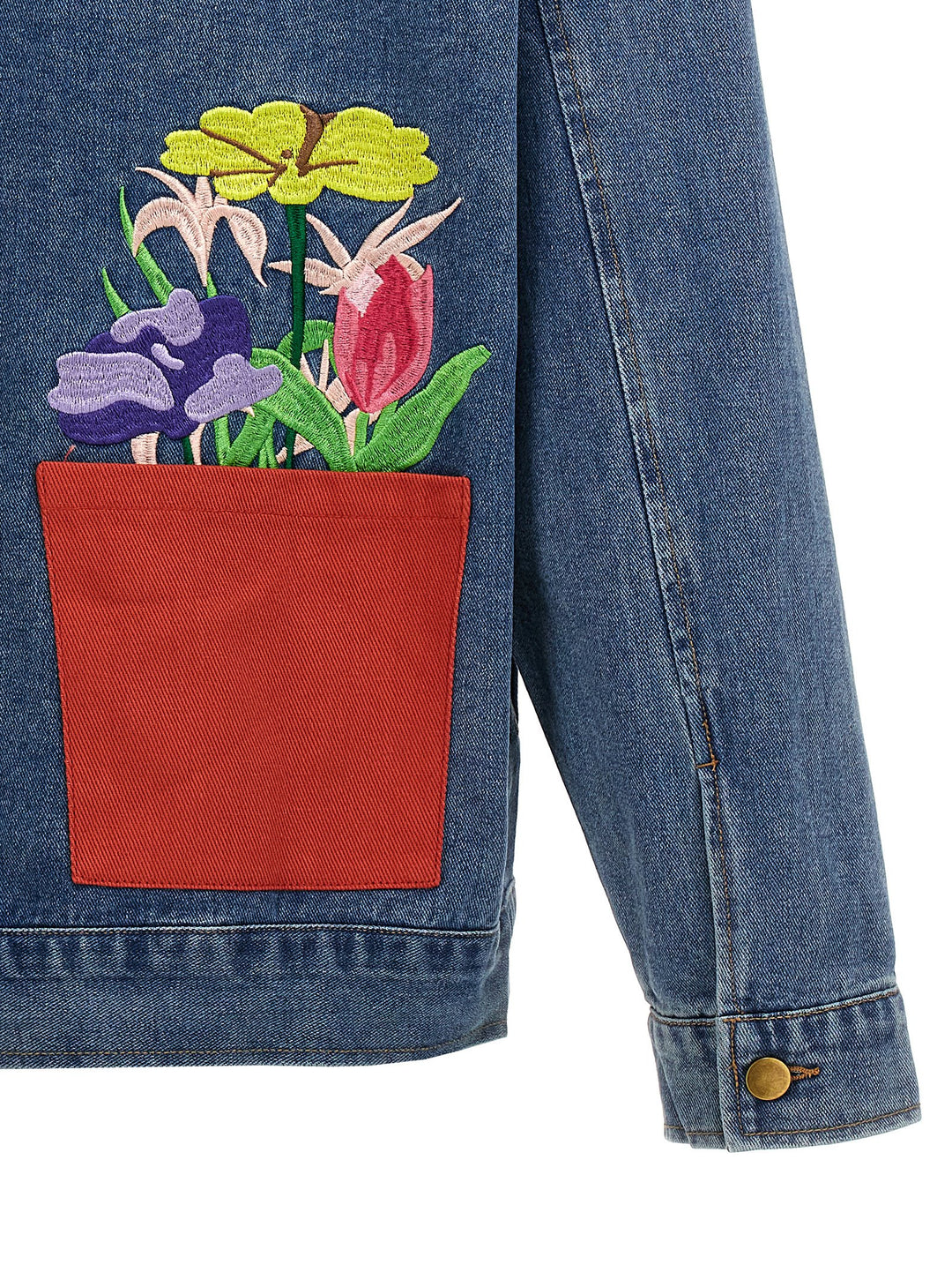 Flower Pots Casual Jackets, Parka Blue