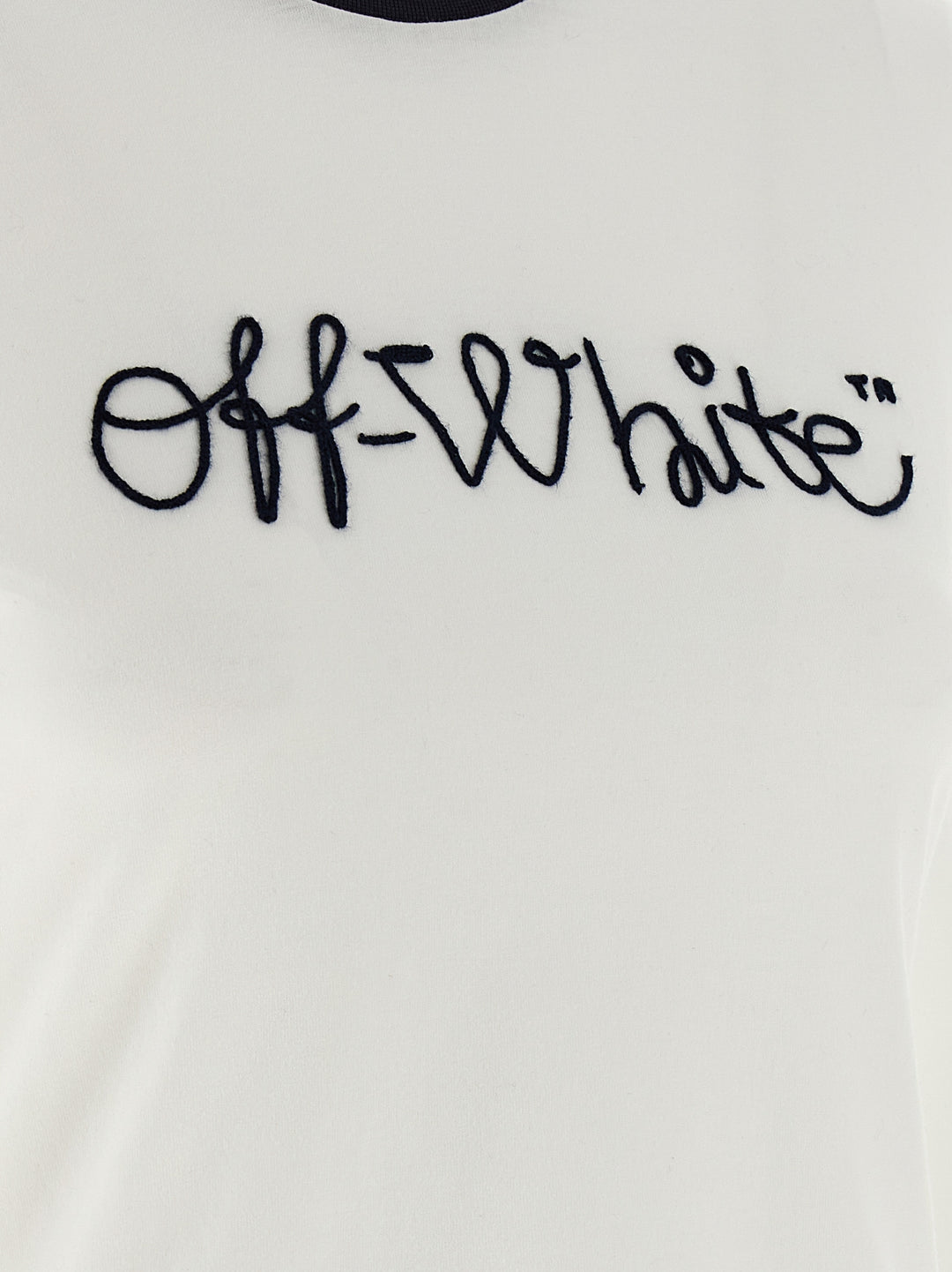 Off-White Emb Script Logo T-shirt - White/Black | e40bf81ee20caf51197f0c47889e42263225019b
