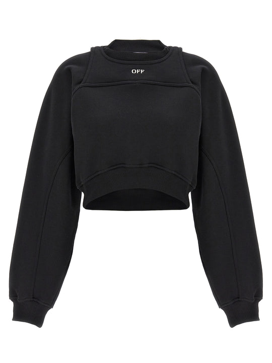 Cropped Sweatshirt White/Black