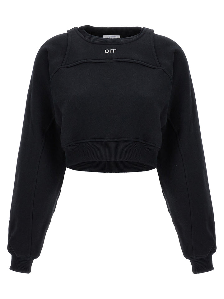 Off-White Logo Embroidery Sweatshirt - Black | fa87f596ee0f1e9c0eb36a4075f11420c4a0996e