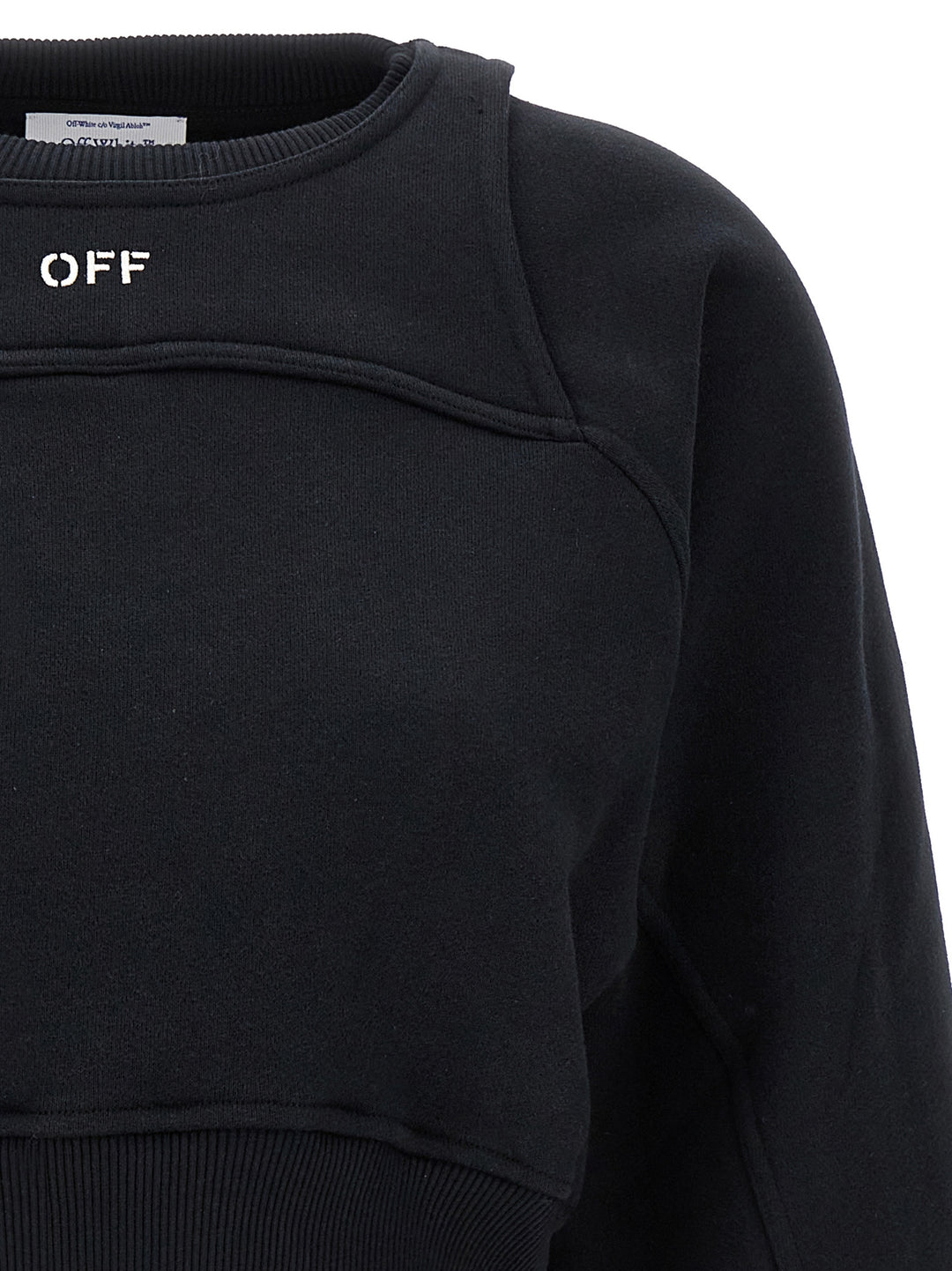 Off-White Logo Embroidery Sweatshirt - Black | e228e90b78821f3c5b52ab832bb7129888783f5e