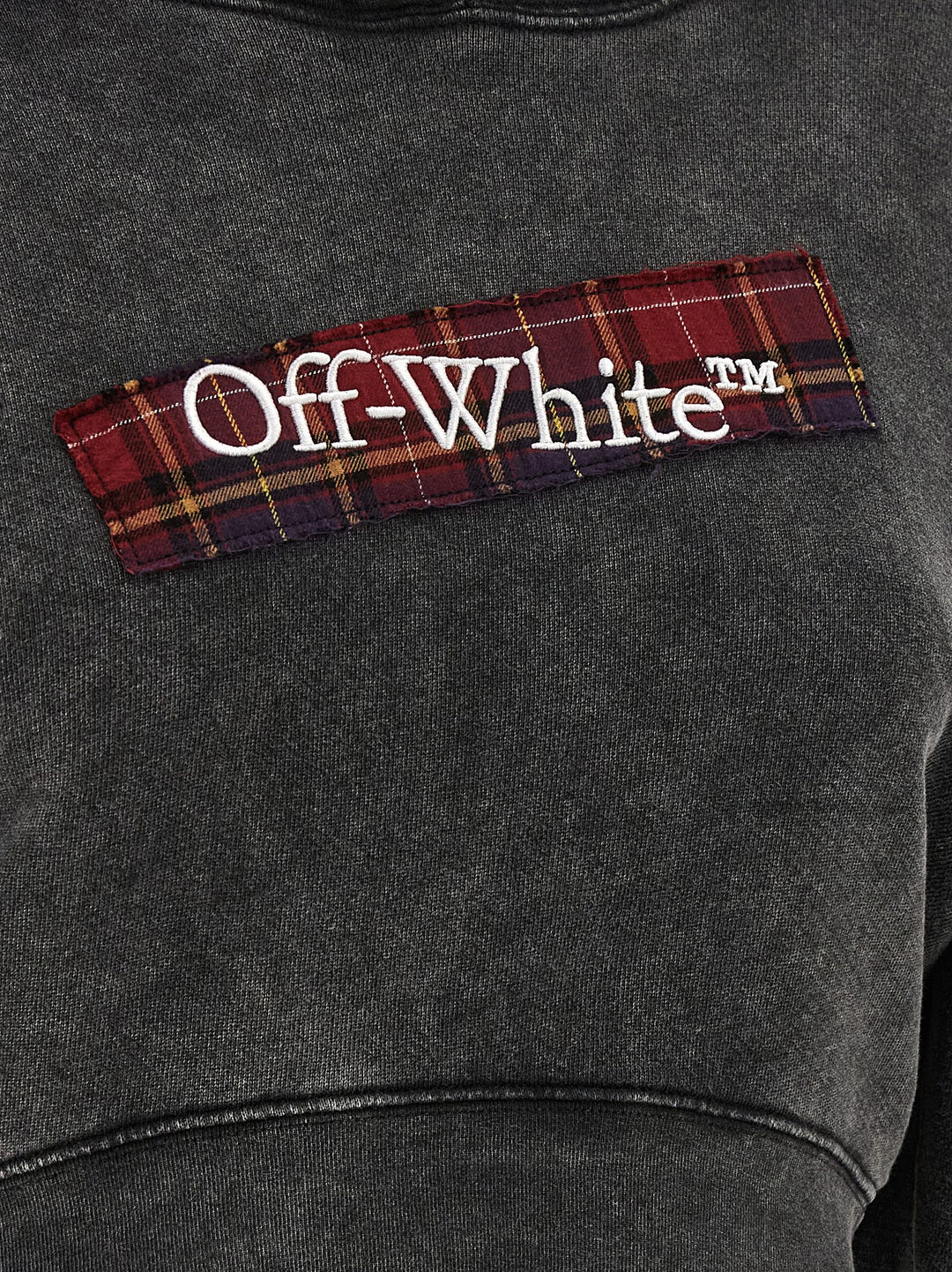 Off-White Check Flan Bookish Sweatshirt - Gray | 6070b2626e9ed47a1b8b240eafca6cf8aaf54c80