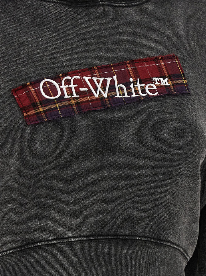 Off-White Check Flan Bookish Sweatshirt - Gray | 6070b2626e9ed47a1b8b240eafca6cf8aaf54c80