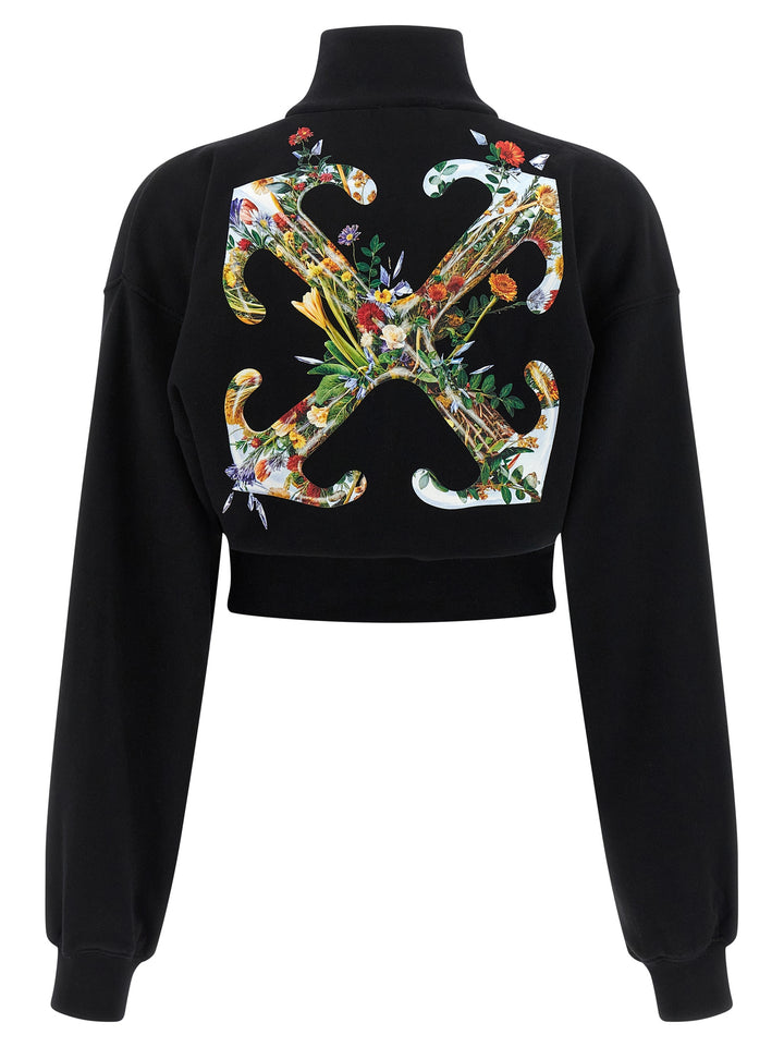 Off-White Arrow Glass Flower Sweatshirt - Black | a1687e572be827f73cf41726a90aa3518e2eef35