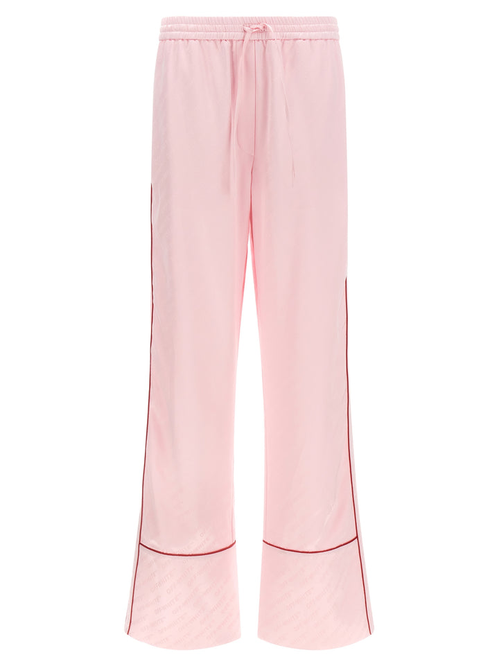 Off-White Jacquard Satin Pajama Pants - Pink | 51b8486c51695b38cc433d6188505fb98faf9c0e