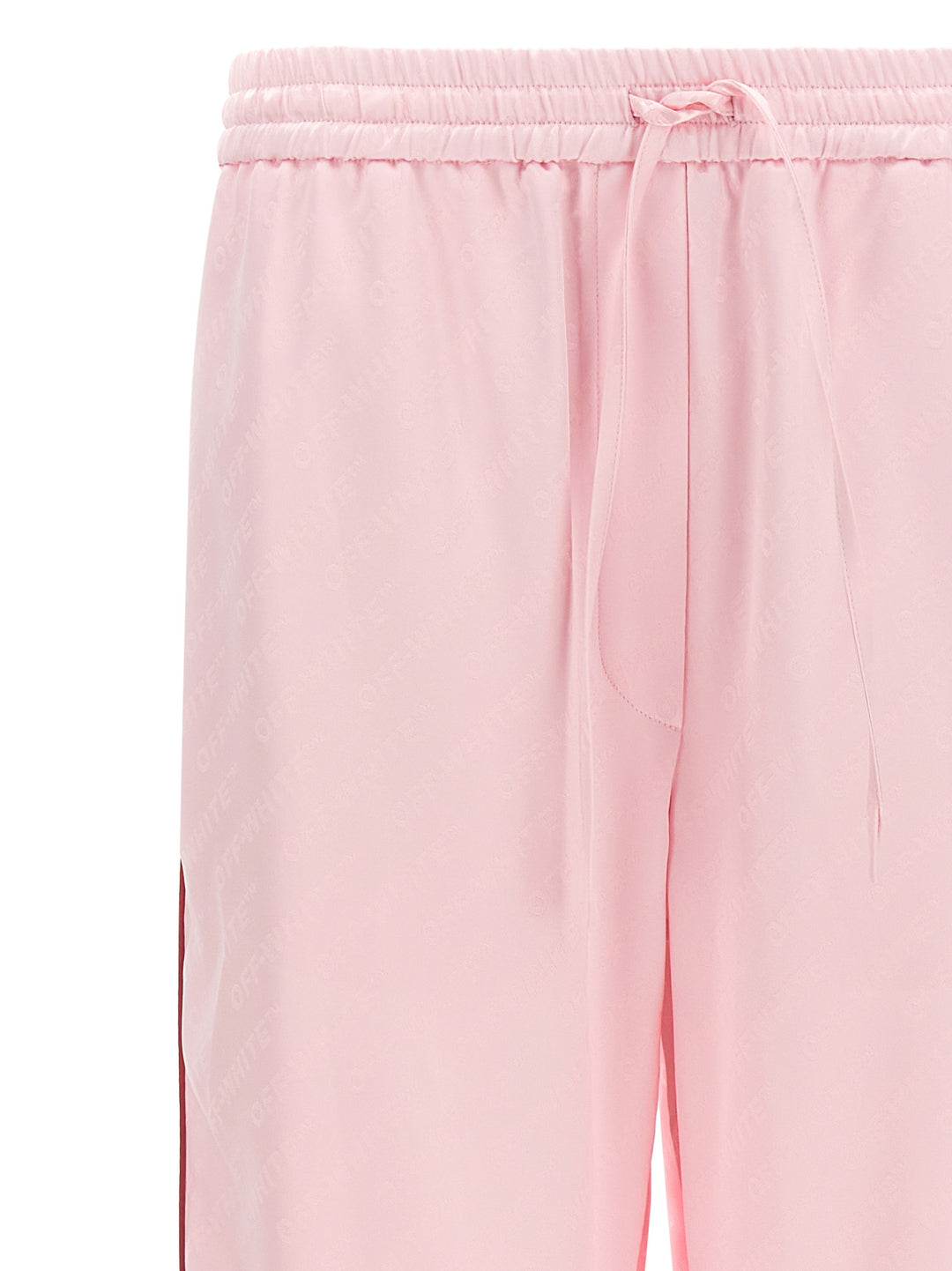 Off-White Jacquard Satin Pajama Pants - Pink | fa703a8711d59b2b0dae8eaeb2ac41b9aa462d94