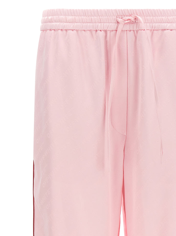 Off-White Jacquard Satin Pajama Pants - Pink | fa703a8711d59b2b0dae8eaeb2ac41b9aa462d94