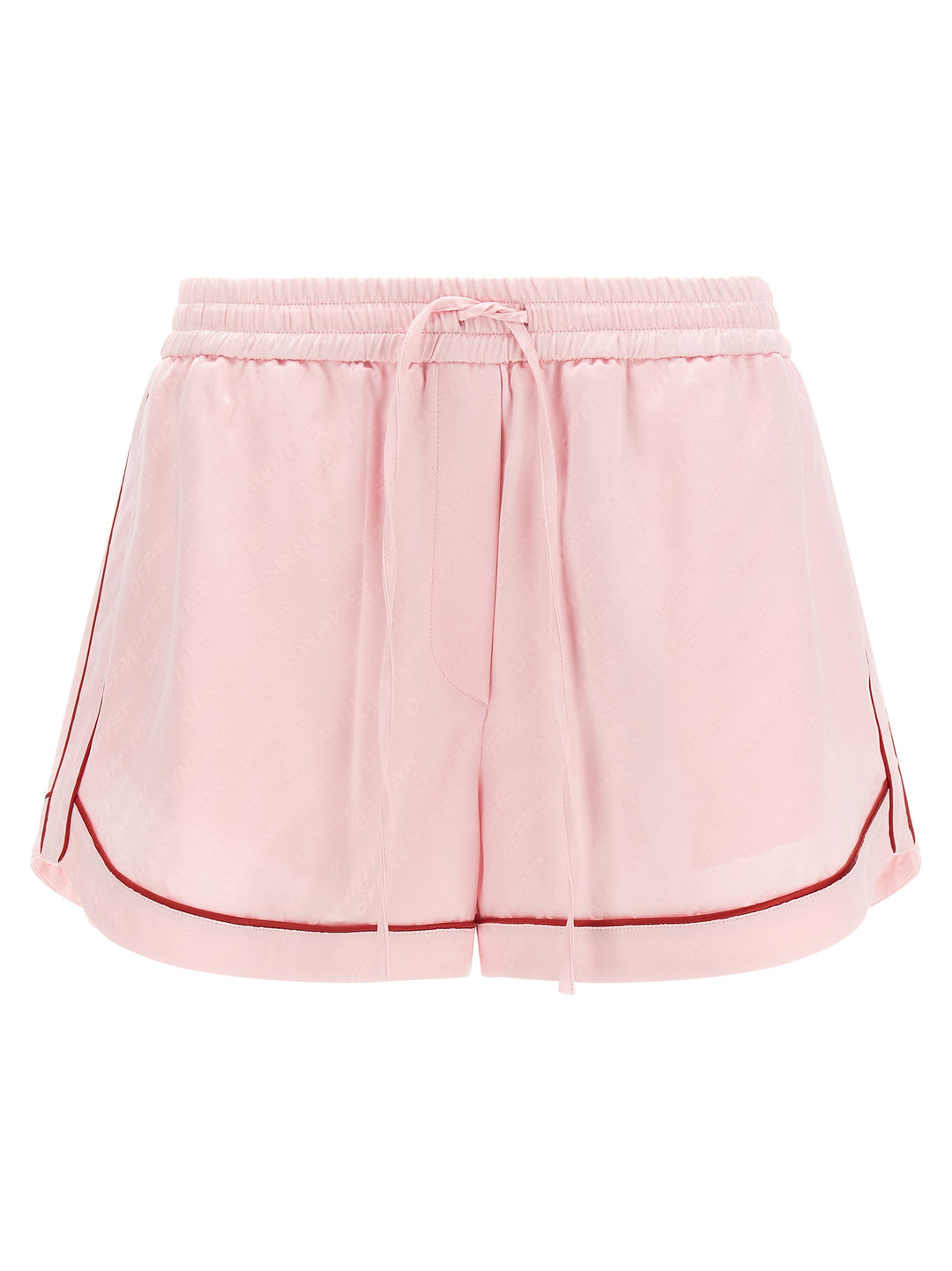 Off-White Jacquard Satin Pajama Bermuda and Short - Pink | 2ca5105d3ae42afbb8dfd69bd92a654796375bfe