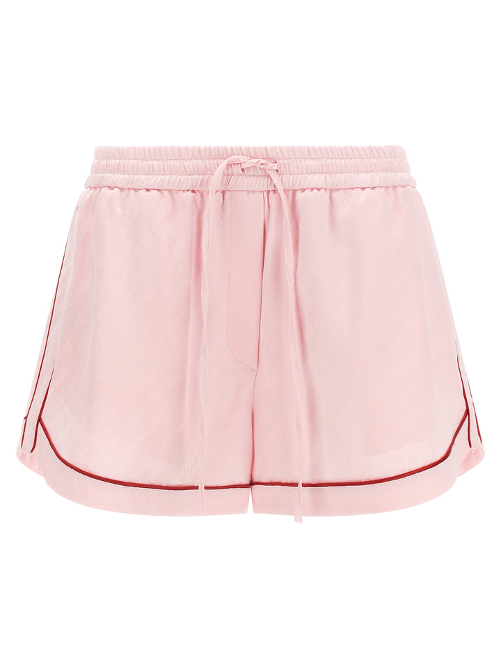 Off-White Jacquard Satin Pajama Bermuda and Short - Pink | 2ca5105d3ae42afbb8dfd69bd92a654796375bfe