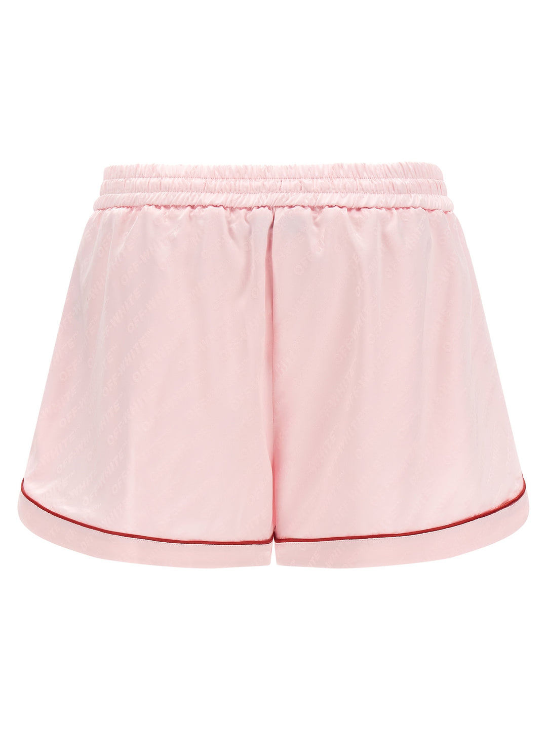 Off-White Jacquard Satin Pajama Bermuda and Short - Pink | 204c9088ff83bcb36ef4ab4c60451c7d0d5586b9