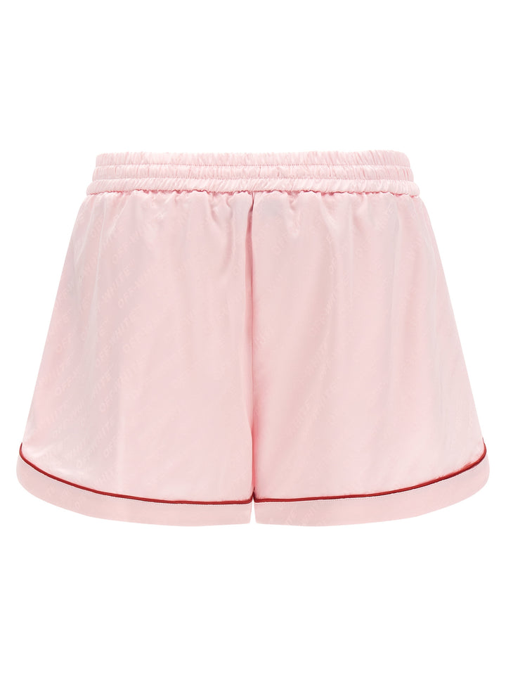 Off-White Jacquard Satin Pajama Bermuda and Short - Pink | 204c9088ff83bcb36ef4ab4c60451c7d0d5586b9