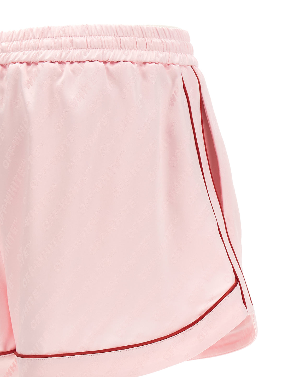 Off-White Jacquard Satin Pajama Bermuda and Short - Pink | a1ec2f844876dee21975d33a78ac92cd4624b4f9