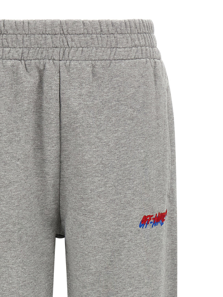 Off-White Logo Embroidery Joggers Pants - Gray | d2726e0e53f9a27c84c8b3cd6aa9998e5807d219