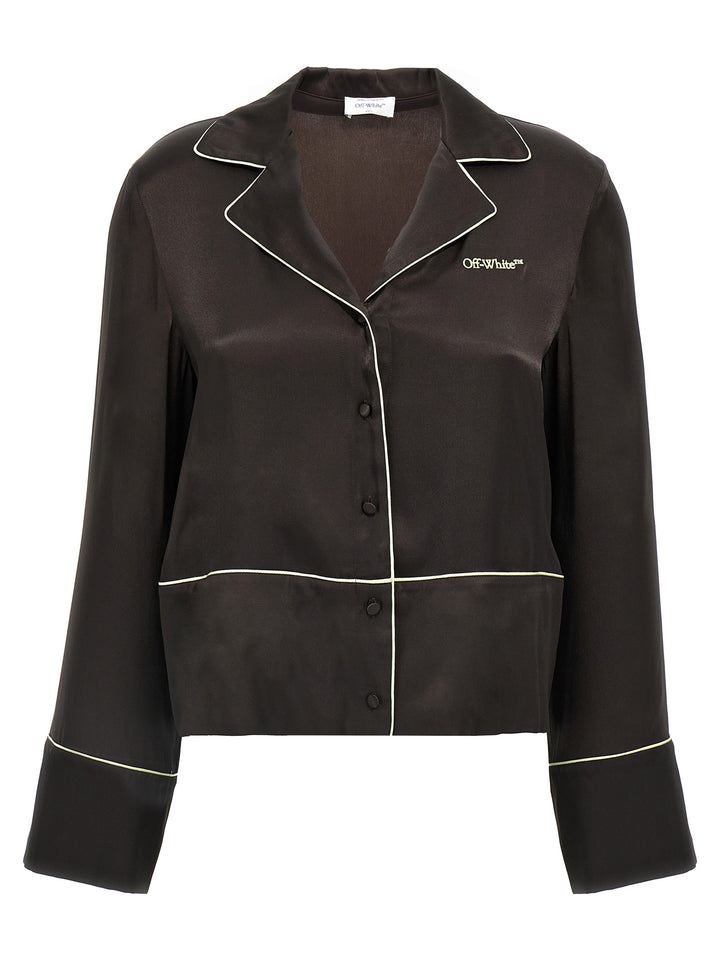 Off-White Pajama Shirt Shirt and Blouse - Black | 82c9ff7f30e4d0f56dc00438008ef52b05bf77ae