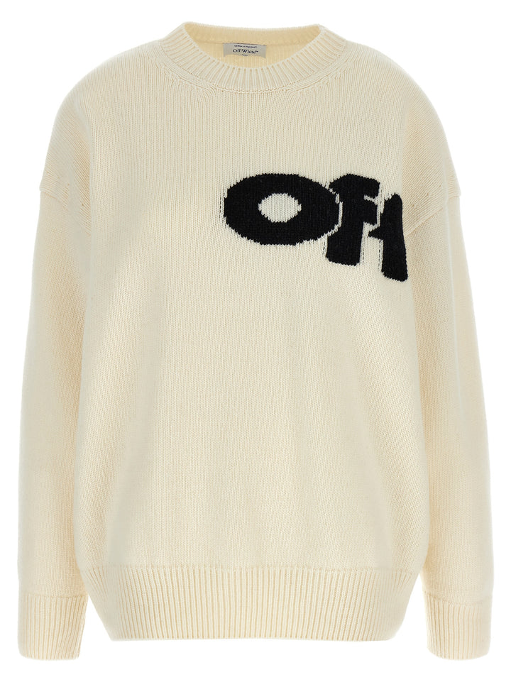 Shared Logo Sweater, Cardigans White/Black