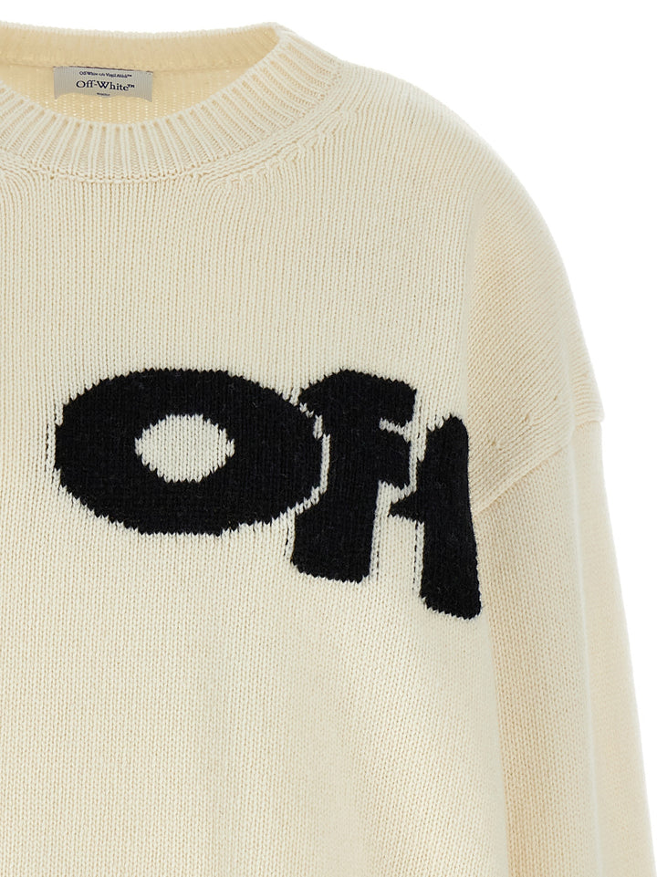 Shared Logo Sweater, Cardigans White/Black