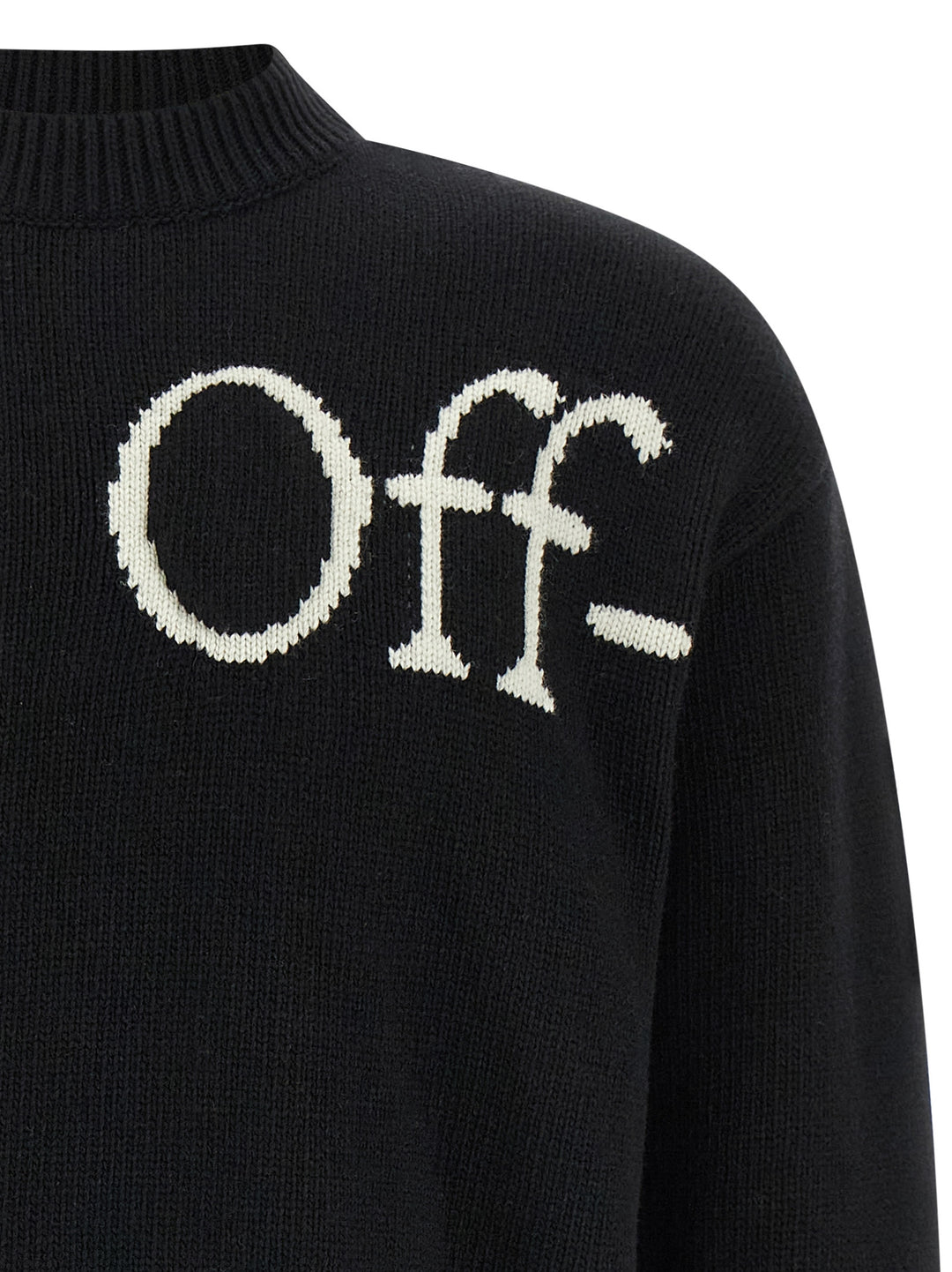 Off-White Bookish Shared Knit Sweaters and Cardigans - White/Black | f43d42244cc12f7f62ba11a5c37ce58c6bd18231
