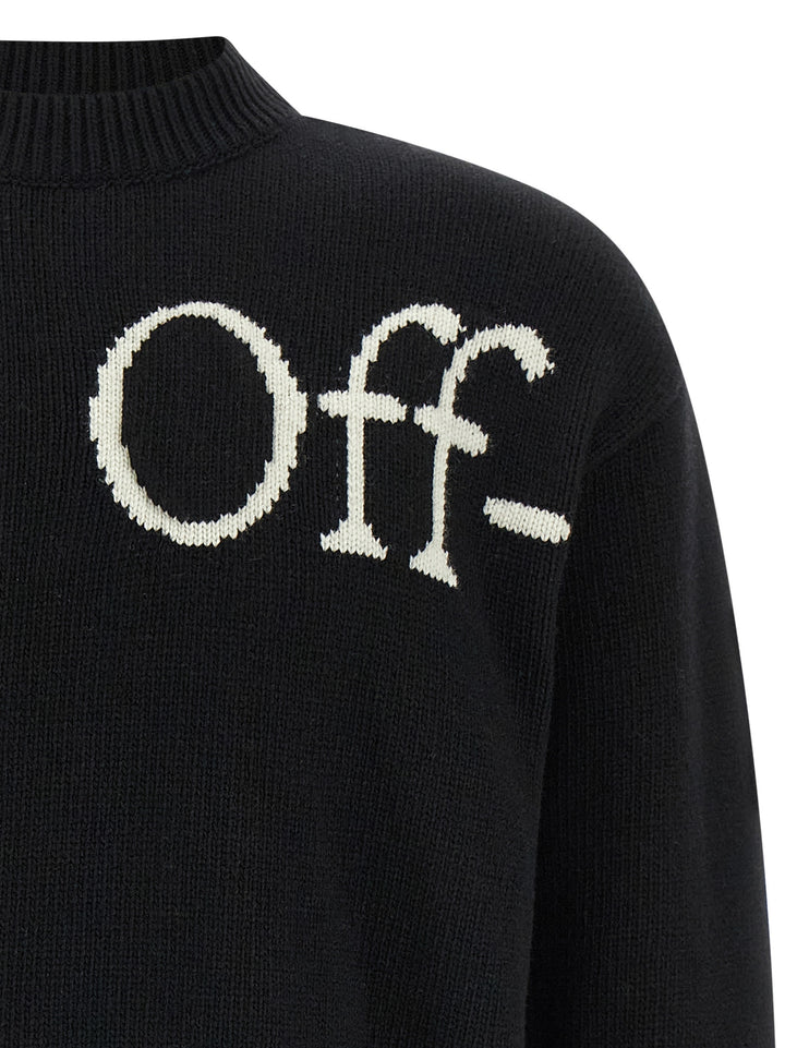 Off-White Bookish Shared Knit Sweaters and Cardigans - White/Black | f43d42244cc12f7f62ba11a5c37ce58c6bd18231