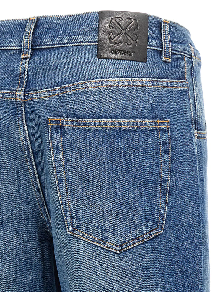 Logo Embroidery Jeans Blue