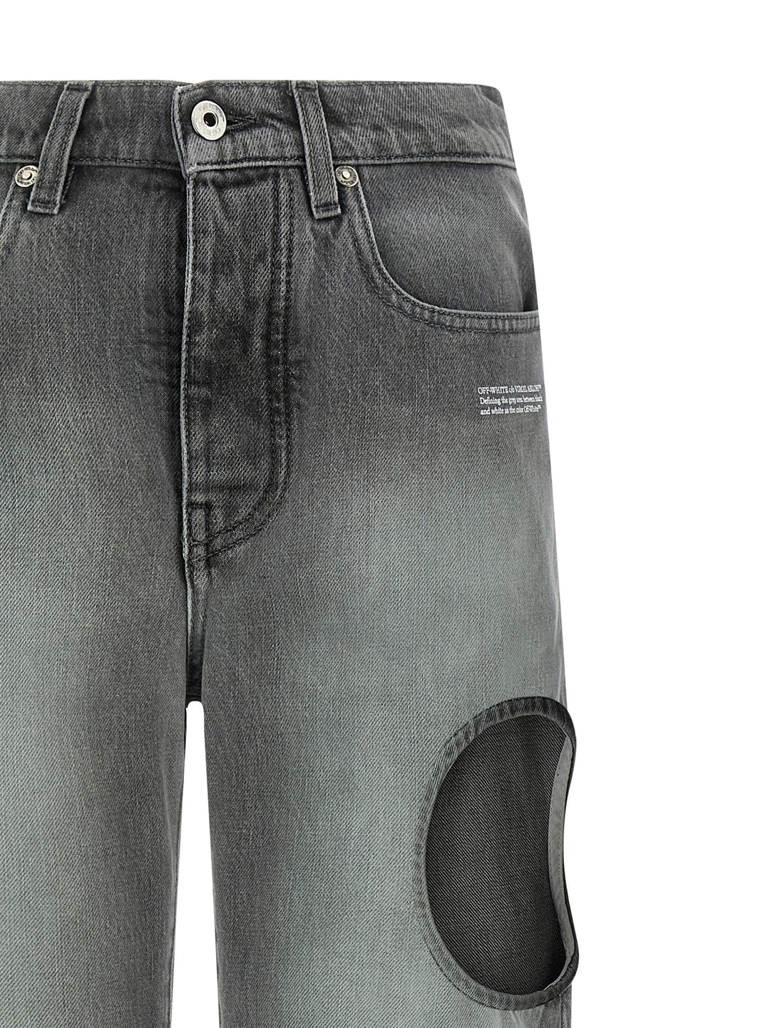 Off-White Spray New Meteor Jeans - Gray | 9ea7836c43e856a8446c1e72a7066b001207c4b9