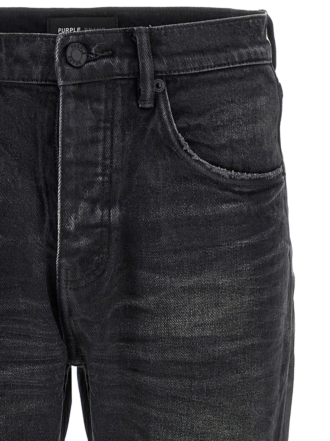 P005 Double Dip Coated Jeans Black