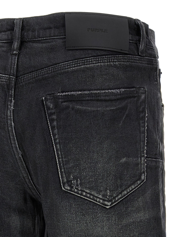 P005 Double Dip Coated Jeans Black